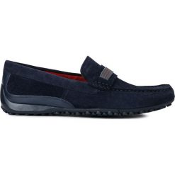 Geox - Mokasyny. Niebieskie mokasyny męskie marki Geox, ze skóry. Za 429,90 zł.