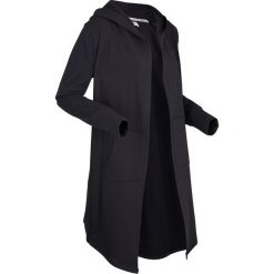 Długa bluza rozpinana z kolekcji Maite Kelly, długi rękaw bonprix czarny. Czarne bluzy damskie bonprix, bez wzorów, z długim rękawem, długie, z kapturem. Za 99,99 zł.