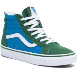 Sneakersy VANS - Sk8-Hi Zip VN0A4UI4WK91 (2-Tone)Mdtrnbl/Grnrpstrs. Niebieskie trampki chłopięce Vans, bez wzorów, z zamszu, bez zapięcia. W wyprzedaży za 179,00 zł.