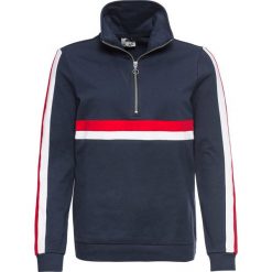 Bluza z zamkami bonprix ciemnoniebiesko-czerwono-biały. Niebieskie bluzy damskie bonprix, w paski, bez rękawów, bez kaptura. Za 69,99 zł.