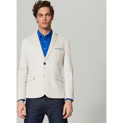 Marynarki męskie: Marynarka z łatami na łokciach slim fit – Beżowy
