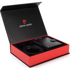 Zestaw upominkowy PIERRE CARDIN - ZG-EX-06 Czarny 31379. Czarne portfele męskie Pierre Cardin, bez wzorów, ze skóry. Za 199,00 zł.