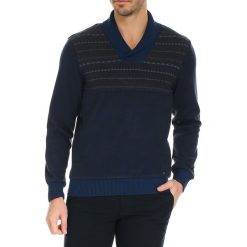 Golfy męskie: Sweter w kolorze granatowym