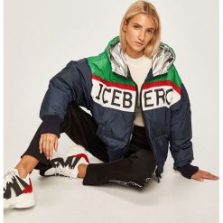 Iceberg - Kurtka puchowa. Czarne kurtki damskie Iceberg, bez wzorów, z materiału, krótkie. W wyprzedaży za 1799,00 zł.