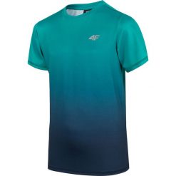 T-shirt chłopięcy (122-164) JTSM412 - błękit turkusowy. Niebieskie t-shirty chłopięce 4F JUNIOR, bez wzorów, z dzianiny, bez rękawów. Za 49,99 zł.