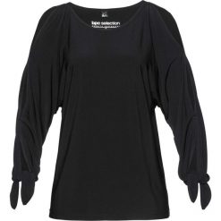 Shirt z wycięciami w rękawach bonprix czarny. Czarne koszulki damskie bonprix, bez wzorów, bez kołnierzyka, bez rękawów. Za 42,99 zł.