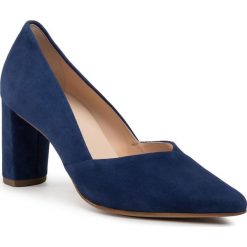 Półbuty HÖGL - 9-107502 Navy 3100. Niebieskie półbuty damskie HÖGL, bez wzorów, ze skóry, eleganckie, bez obcasa, na obcasie, bez zapięcia. Za 529,00 zł.