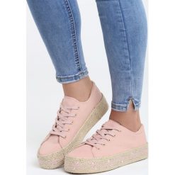 Różowe Espadryle Hanging Basket. Różowe espadryle damskie Born2be, bez wzorów, z denimu, bez obcasa, na platformie. Za 79,99 zł.