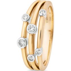W.KRUK Piękny Złoty Pierścionek - złoto 585, Brylant 0,14ct - ZCG/PB+905K. Żółte pierścionki damskie W.KRUK, z brylantem, złote. Za 3590,00 zł.