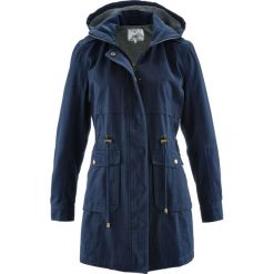Parka bawełniana na podszewce z dżerseju bonprix ciemnoniebieski. Niebieskie parki damskie bonprix, z bawełny. Za 189,99 zł.