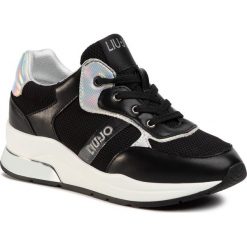 Sneakersy LIU JO - Karlie 80 4A0723 EX030 Black 22222. Czarne półbuty damskie Liu Jo, na co dzień, bez wzorów, ze skóry ekologicznej, bez obcasa, na koturnie, bez zapięcia. W wyprzedaży za 439,00 zł.