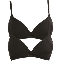 Biustonosz bustier (2 szt.) bonprix 2x czarny. Czarne biustonosze bonprix, z nadrukiem. Za 49,98 zł.