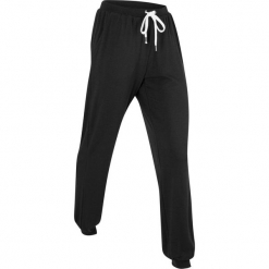 Spodnie shirtowe, długie, Level 1 bonprix czarny. Czarne bryczesy damskie bonprix, na fitness i siłownię. Za 89,99 zł.