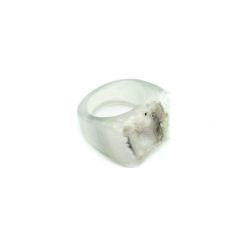 InspiRING Druza Agatu Jasna rozmiar 17. Białe pierścionki damskie marki Brazi druse jewelry, z agatem. Za 270,00 zł.