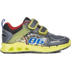 Sneakersy "Dakin" w kolorze żółto-szarym. Szare trampki chłopięce geox kids, bez wzorów, bez zapięcia. W wyprzedaży za 159,95 zł.