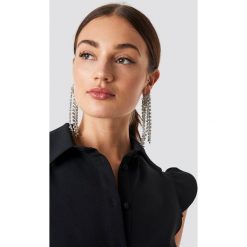 Kolczyki damskie: NA-KD Accessories Kolczyki Oversize Rhinestone - Silver