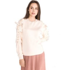 Scotch & Soda Bluza Biały Beżowy. Brązowe bluzy damskie Scotch & Soda, xs, bez wzorów, z bawełny, bez rękawów, bez kaptura. Za 533,95 zł.