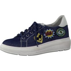 Tamaris Buty Eleganckie Damskie 1-1-23711-28 Denim Zębowe (Rozmiar 36). Szare buty sportowe damskie marki Tamaris, bez wzorów, z denimu, eleganckie. W wyprzedaży za 151,00 zł.