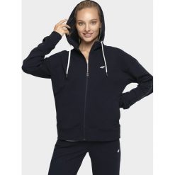 Bluza damska BLD200 - ciemny granat. Szare bluzy damskie 4f, bez wzorów, z dzianiny, z krótkim rękawem, krótkie, z kapturem. Za 129,99 zł.