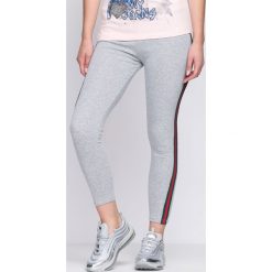 Spodnie damskie: Szaro-Zielone Legginsy Simple Look