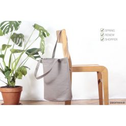 Shopper bag damskie: Shopper bag XL torba latte na zamek