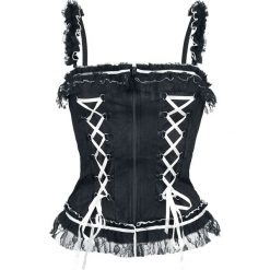 KuroNeko Gothic Corset Top Top damski czarny/biały. Brązowe topy damskie marki Reserved, m, z gorsetem, gorsetowe. Za 79,90 zł.
