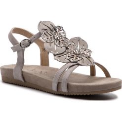 Sandały CAPRICE - 9-28107-22 Lt Grey Suede 201. Szare klapki damskie Caprice, bez wzorów, ze skóry, bez obcasa. W wyprzedaży za 159,00 zł.