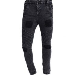 Jeansy męskie: SIKSILK EXTREME BIKER Jeans Skinny Fit black acid wash