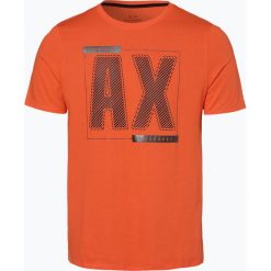 Armani Exchange - T-shirt męski, pomarańczowy. Czarne t-shirty męskie marki Armani Exchange, l, z materiału, z kapturem. Za 149,95 zł.