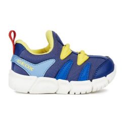 Geox Tenisówki Chłopięce Flexyper. Szare buty chłopięce sportowe Geox, bez wzorów, z materiału, eleganckie, na sznurówki. W wyprzedaży za 135,00 zł.