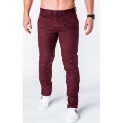 Chinosy męskie: SPODNIE MĘSKIE CHINO P664 – BORDOWE