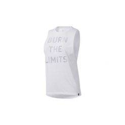 Topy na ramiączkach / T-shirty bez rękawów Reebok Sport Koszulka bez rękawów Graphic Series Burn Limits Muscle. Białe topy damskie Reebok Sport, s, bez wzorów, bez kołnierzyka, bez rękawów, bez kaptura, climacool (adidas). Za 99,95 zł.