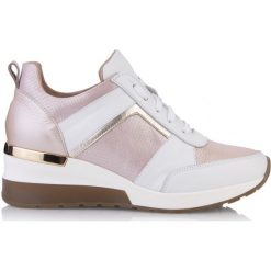 Sneakersy różowo białe. Różowe sneakersy damskie Arturo Vicci, ze skóry. Za 255,20 zł.