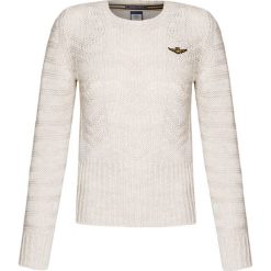 Sweter AERONAUTICA MILITARE. Brązowe swetry damskie Aeronautica Militare, moro, z wełny, militarne, bez rękawów, bez kaptura. W wyprzedaży za 714,00 zł.