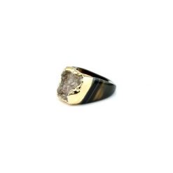 InspiRING 1/4 Gold Grey rozmiar 14. Szare pierścionki damskie Brazi druse jewelry, z agatem, złote. Za 320,00 zł.