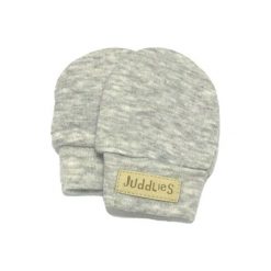 Juddlies Rękawiczki Niedrapki Light Grey. Szare czapeczki niemowlęce marki Juddlies, bez wzorów. Za 18,90 zł.