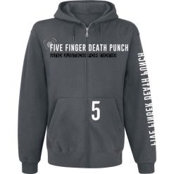 Bluzy męskie: Five Finger Death Punch And justice for none Bluza z kapturem rozpinana ciemnoszary