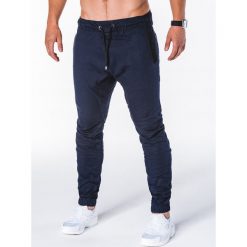 Joggery męskie: SPODNIE MĘSKIE JOGGERY P713 – GRANATOWE