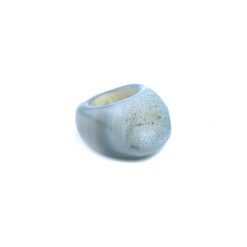 InspiRING Druza Agatu Geodka rozmiar 14. Szare pierścionki damskie Brazi druse jewelry, z agatem. Za 270,00 zł.