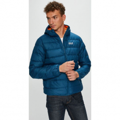 Jack Wolfskin - Kurtka puchowa. Szare kurtki męskie bomber Jack Wolfskin, l, z materiału, z kapturem. W wyprzedaży za 599,90 zł.