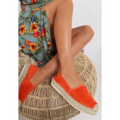 Pomarańczowe Espadryle Akranes. Pomarańczowe espadryle damskie Renee, bez wzorów, bez obcasa. W wyprzedaży za 89,99 zł.