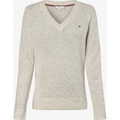 Tommy Hilfiger - Sweter damski, szary. Szare swetry damskie TOMMY HILFIGER, s, bez wzorów, z wełny, klasyczne, bez rękawów, bez kaptura. Za 449,95 zł.