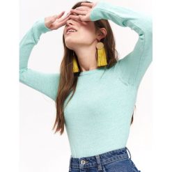 Sweter damski, w miętowym kolorze. Zielone swetry damskie TROLL, na lato, xl, bez wzorów, z dzianiny, klasyczne, bez rękawów, bez kaptura. Za 79,99 zł.