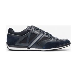 BOSS Saturn Tenisówki Niebieski. Niebieskie trampki męskie Boss, bez wzorów, ze skóry, bez zapięcia. Za 891,95 zł.