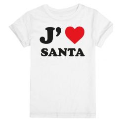 Christmas T-Shirt T-Shirt Damski I Love Santa Xl Biały. Białe t-shirty damskie marki Christmas T-Shirt, xl, z bawełny. W wyprzedaży za 38,00 zł.