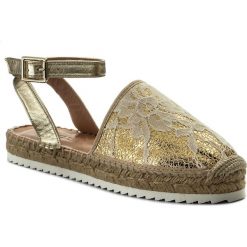 Espadryle TWINSET - Espadrillas CS8TE1 Chantilly 00522. Brązowe espadryle damskie marki Twinset, ze skóry. W wyprzedaży za 409,00 zł.