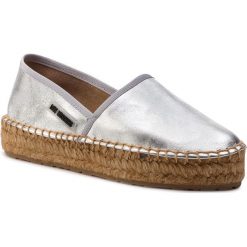 Espadryle LOVE MOSCHINO - JA10223G07JC0902 Argento. Szare espadryle damskie Love Moschino, bez wzorów, ze skóry, bez obcasa, na koturnie. Za 589,00 zł.