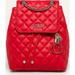 Guess Jeans - Plecak. Czarne plecaki damskie Guess Jeans, z aplikacjami, z poliesteru. Za 649,90 zł.