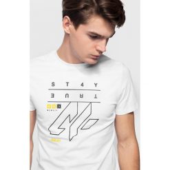 T-shirt męski TSM200 - biały. Białe koszulki męskie marki 4f, m, bez wzorów, bez kołnierzyka. Za 59,99 zł.