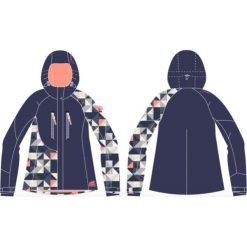 IGUANA Kurtka damska THEMA W TRIANGLES NAVY PRINT / FUSION CORAL r. L. Niebieskie kurtki sportowe damskie IGUANA, l. Za 442,80 zł.